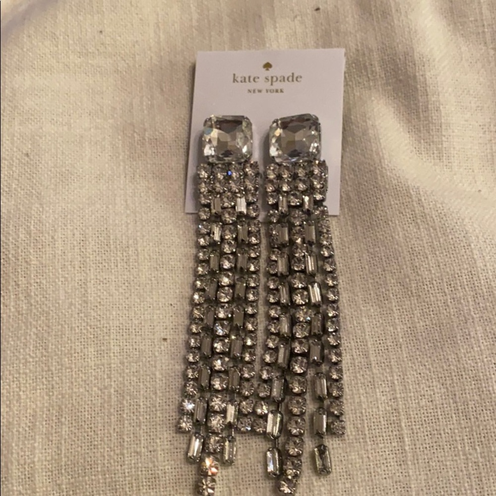 Kate spade long rhinestone earrings